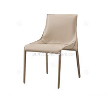 Cadeiras italianas de couro minimalista de sela cáqui